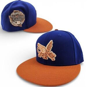 Texas Rangers Peagle Logo Hat Fitted Sz 7 1/4 New Era 59Fifty 2024 All Star Game